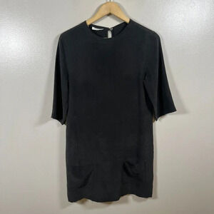 Equipment Silk Shift Dress Size Small Gray Pockets Career Work Office Business